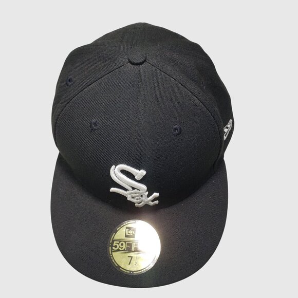 New Era 59FIFTY Chicago White Sox Hat 7 1/2 Black Fitted Cap MLB Custom “Dori”” - Picture 5 of 8
